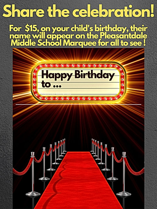 Birthday Marquee Pleasantdale PTO