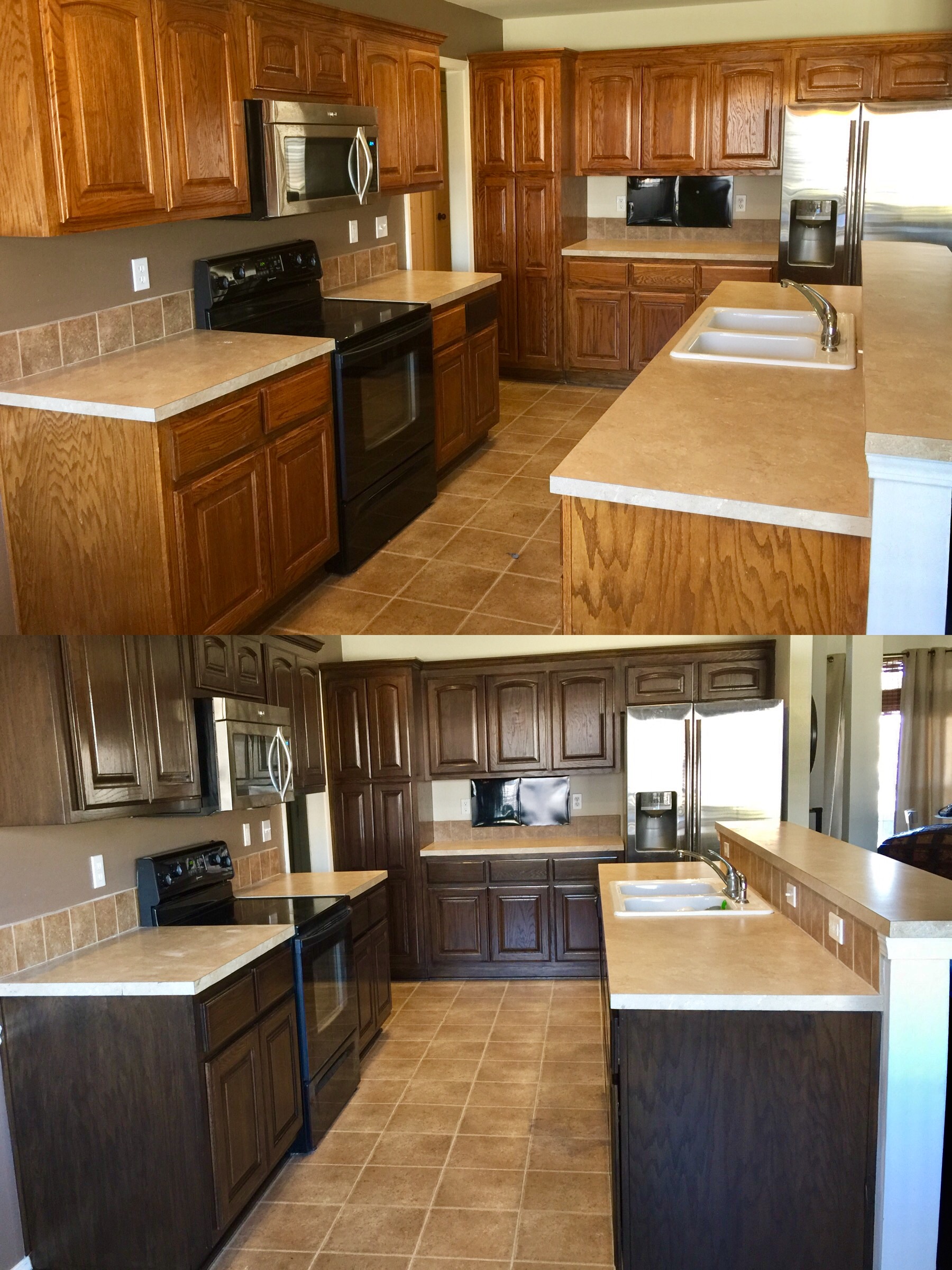 Before After Hollywood Cabinet Refinishing United States