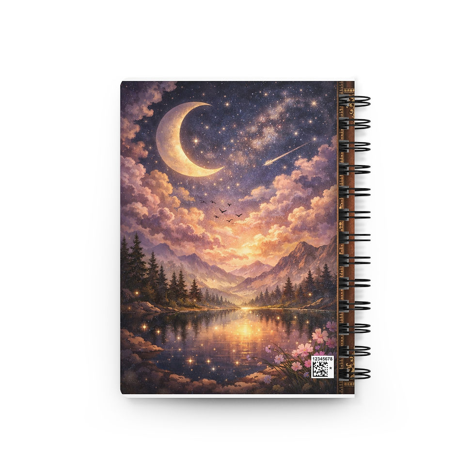Thumbnail: Mystical Sunrise & Moonlit Waterfall Spiral Journal 