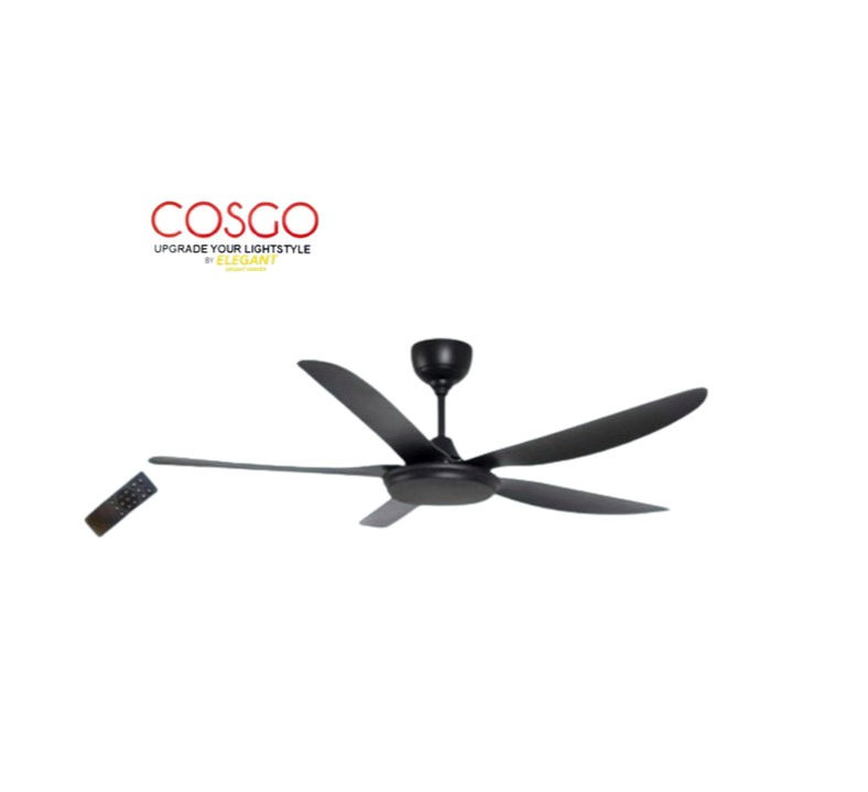COSGO CSG-1423 Ceiling Fan DC Motor 56'' Remote Control 14 Speed Black