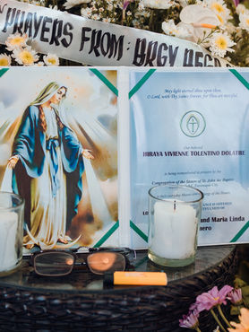 A prayer card for Hiraya Vivienne Tolentino Dolatre
