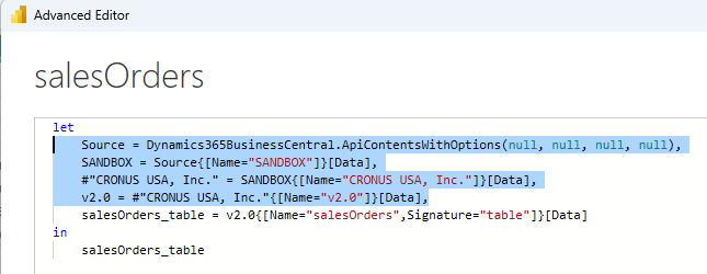 Copy power bi power query m code