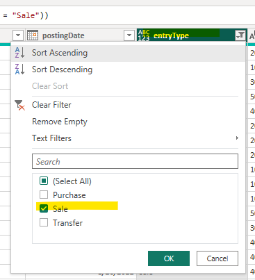 this shows how to load and filter a business central itemledgerentries table
