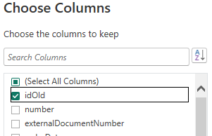 Power BI choose columns