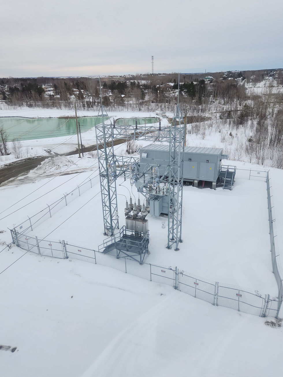 High voltage substation engineered by a power systems engineering company in Ontario