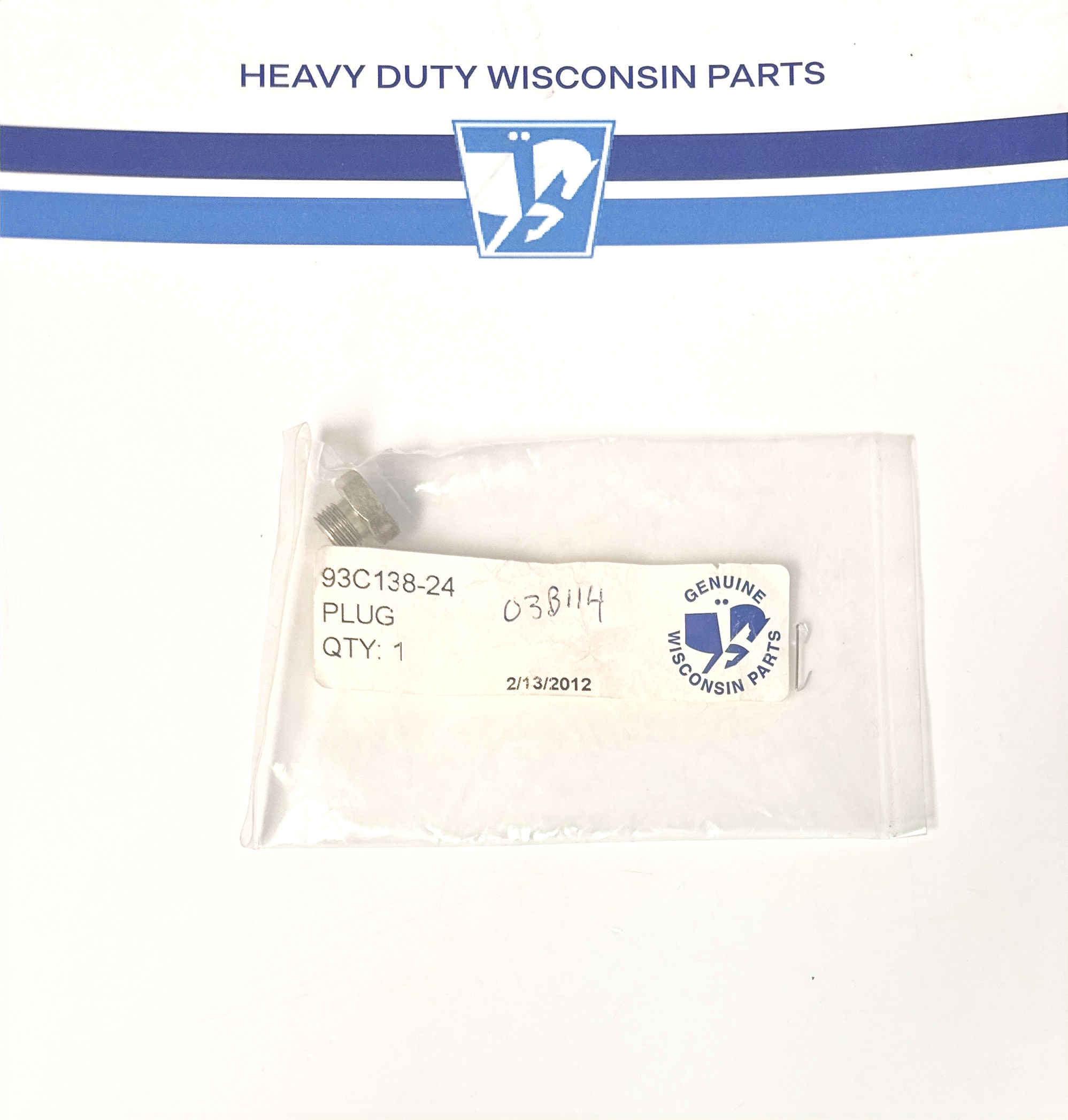 93C138-24 Wisconsin Engine Air Shutter Plug