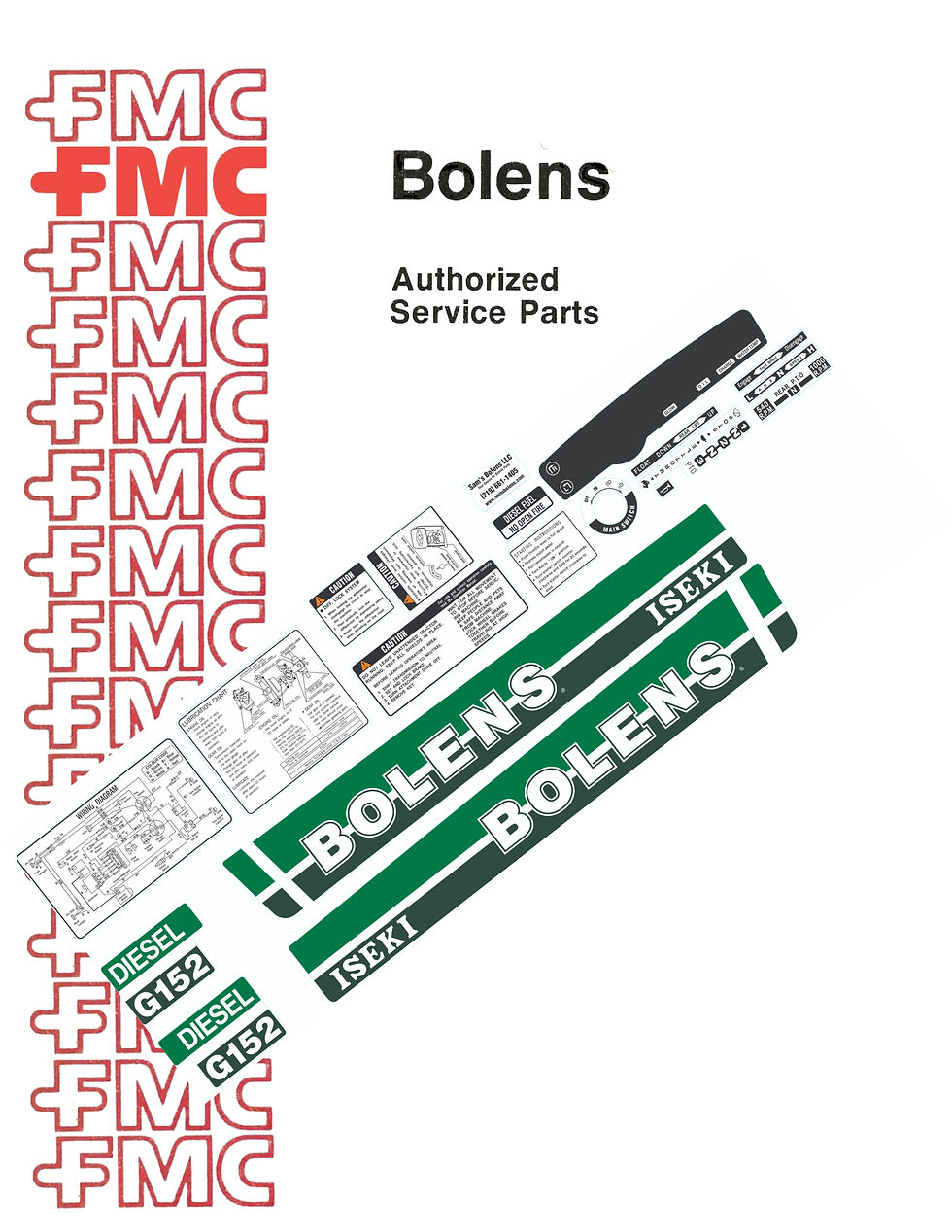 G-152 Bolens (TX1300) 2 cylinder Green Set