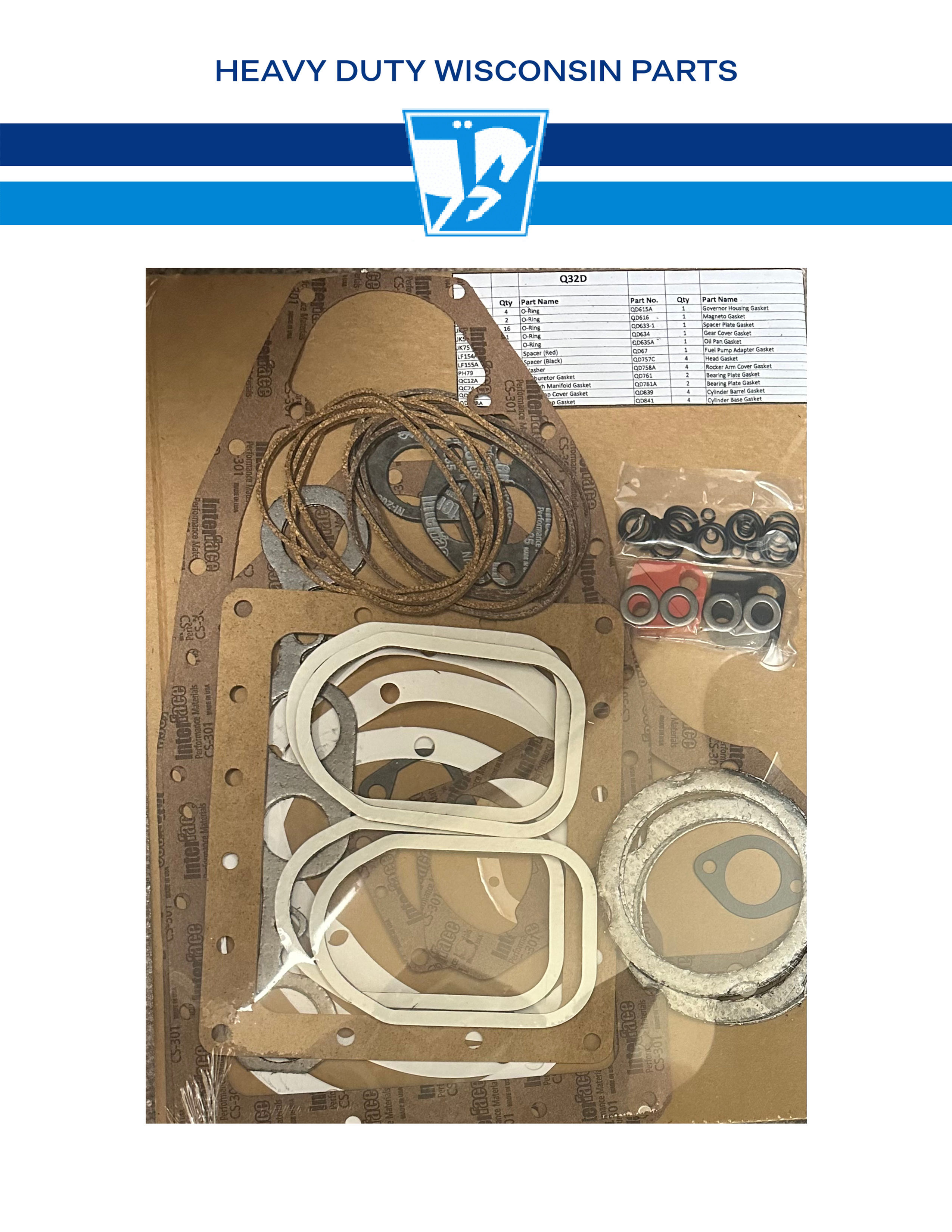Q32D Wisconsin Engine Gasket Set