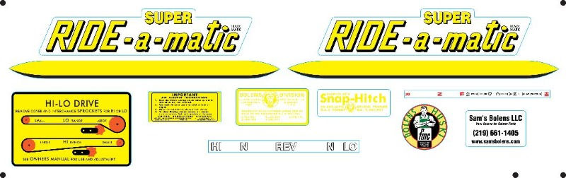 57 Super Ride-a-matic Decal Set