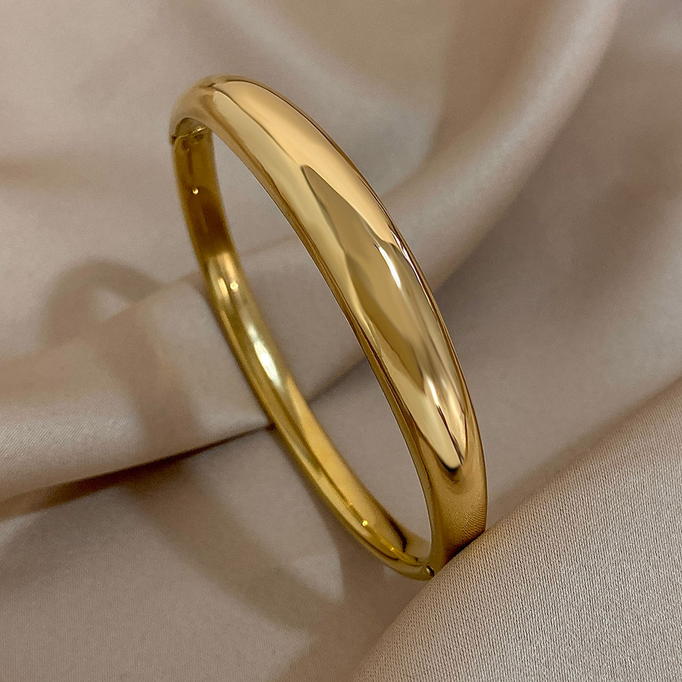 Thumbnail: Minimalist Smooth Chunky Cuff Bangles for Women Stainless Steel Gold Silver Colo