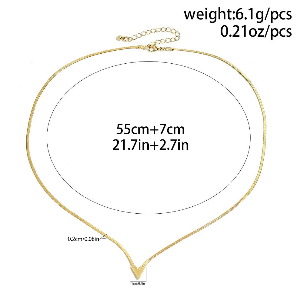 Thumbnail: Ingemark Vintage Simple Flat Snake Chain Choker Necklace for Men Creative V Shap
