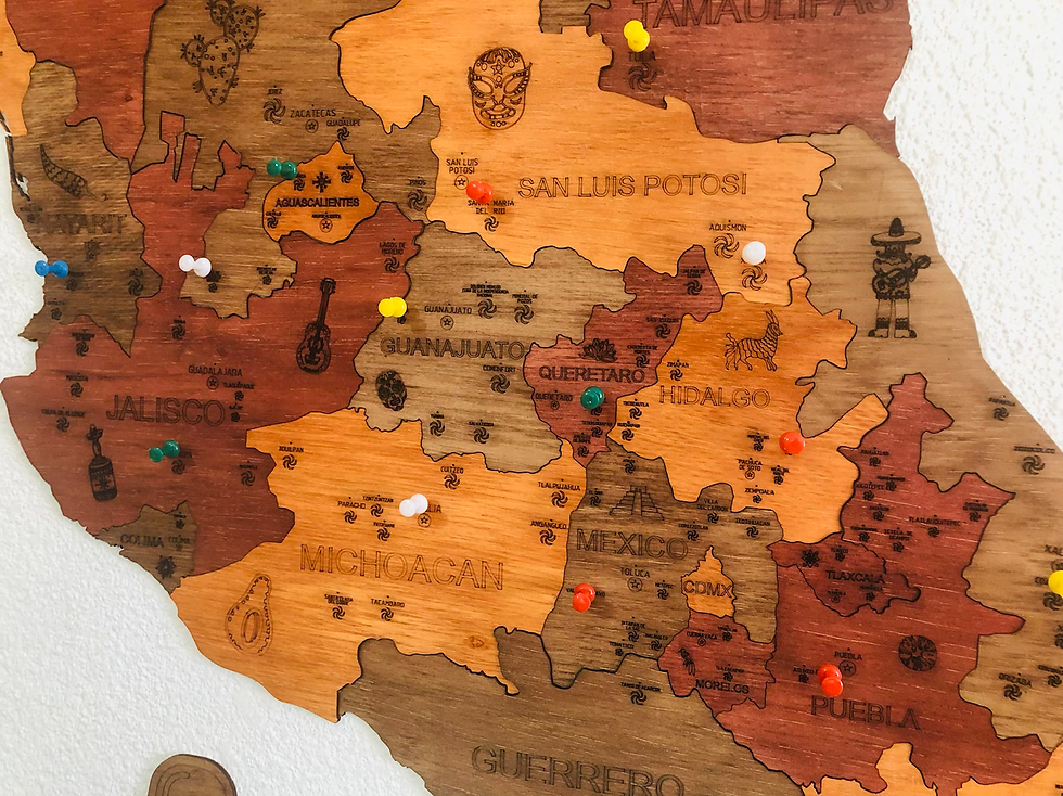 Miniatura: Wooden TM Pueblos Mágicos México con Dibujos - Grande - Retro