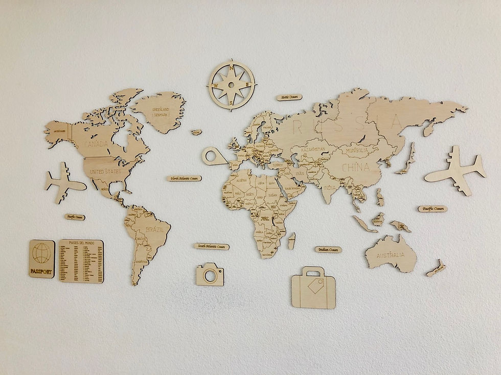 Miniatura: Wooden Travel Map World Mini