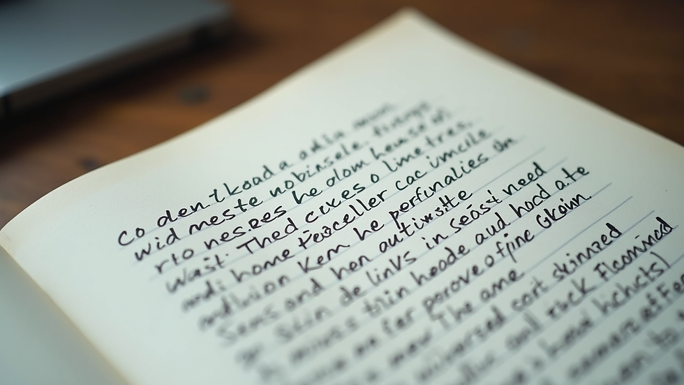Close-up view of a script with handwritten notes on subtext and character motivation