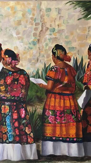 Berthis Myers - Tehuanas - Oil on Canvas - 24 Inches x 36 Inches - NFS