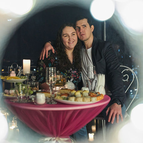 Романтика зимнего вечера на крыше в Киеве