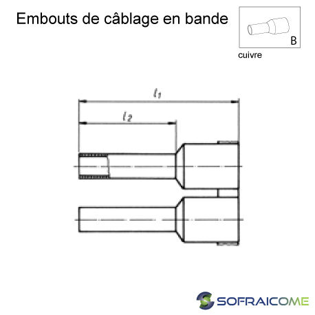 Thumbnail: Embouts de câblage en bande - Section 1,5 mm² - Noir