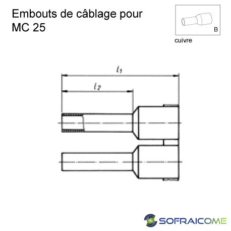 Miniature : Embouts de câblage pour MC 25 - Section 2,5 mm² - Gris