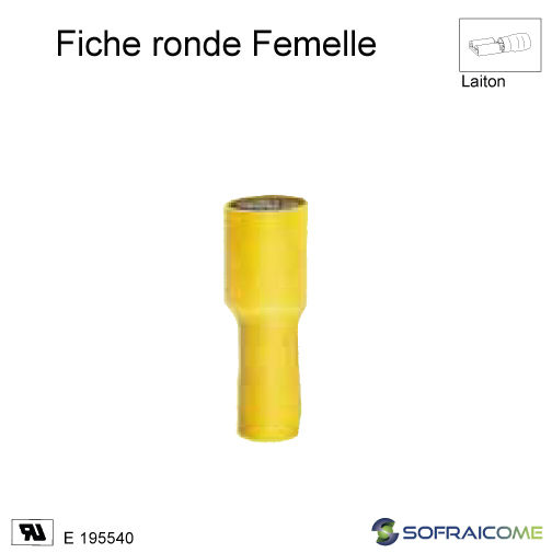 Miniature : Fiche ronde Femelle - Section 4-6 mm² -Jaune