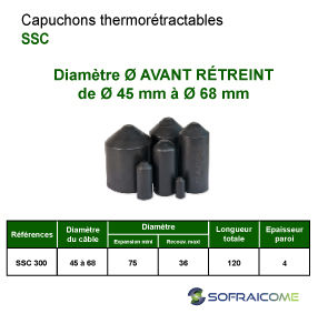 Thumbnail: Capuchons thermorétractables - SSC - ∅ 45 à 68 mm