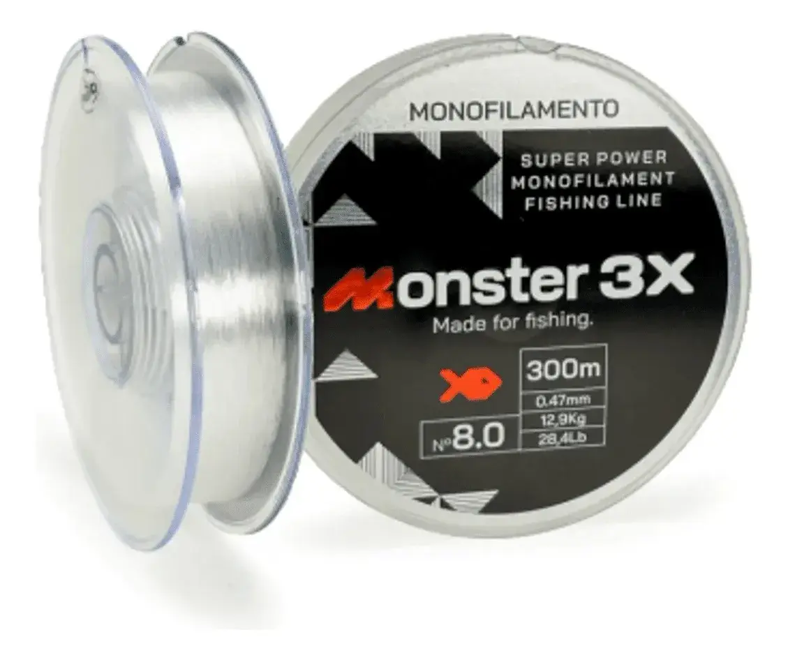 Linha Monster 3x Monofilamento M3x 300m Transparente