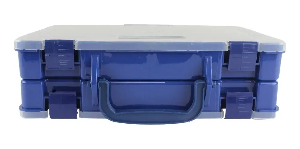 Estojo Para Pesca 44 Divisões 16x27,5x8,5cm Duplo Azul -hi