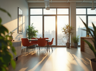 Bright and welcoming office environment