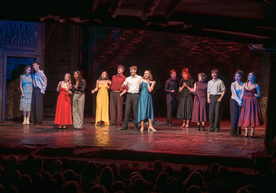 Student finalists and reserves singing the opening number: "Company" from Company