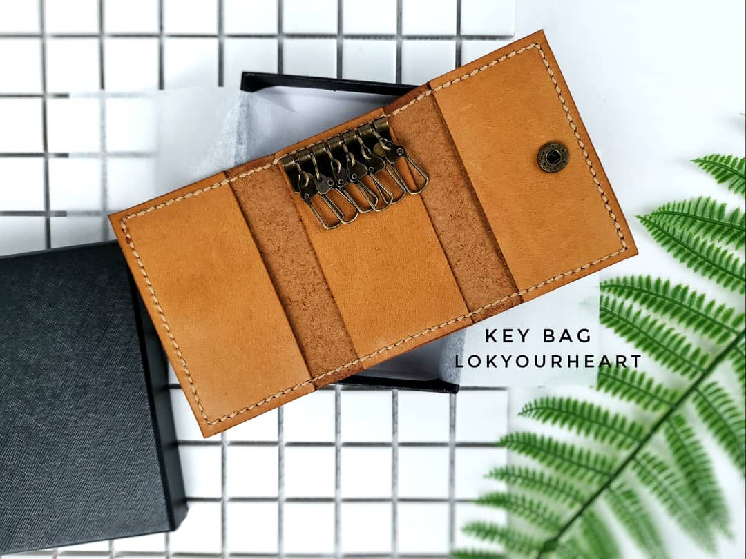 Daddy皮革鎖匙包 (材料包/完成品)