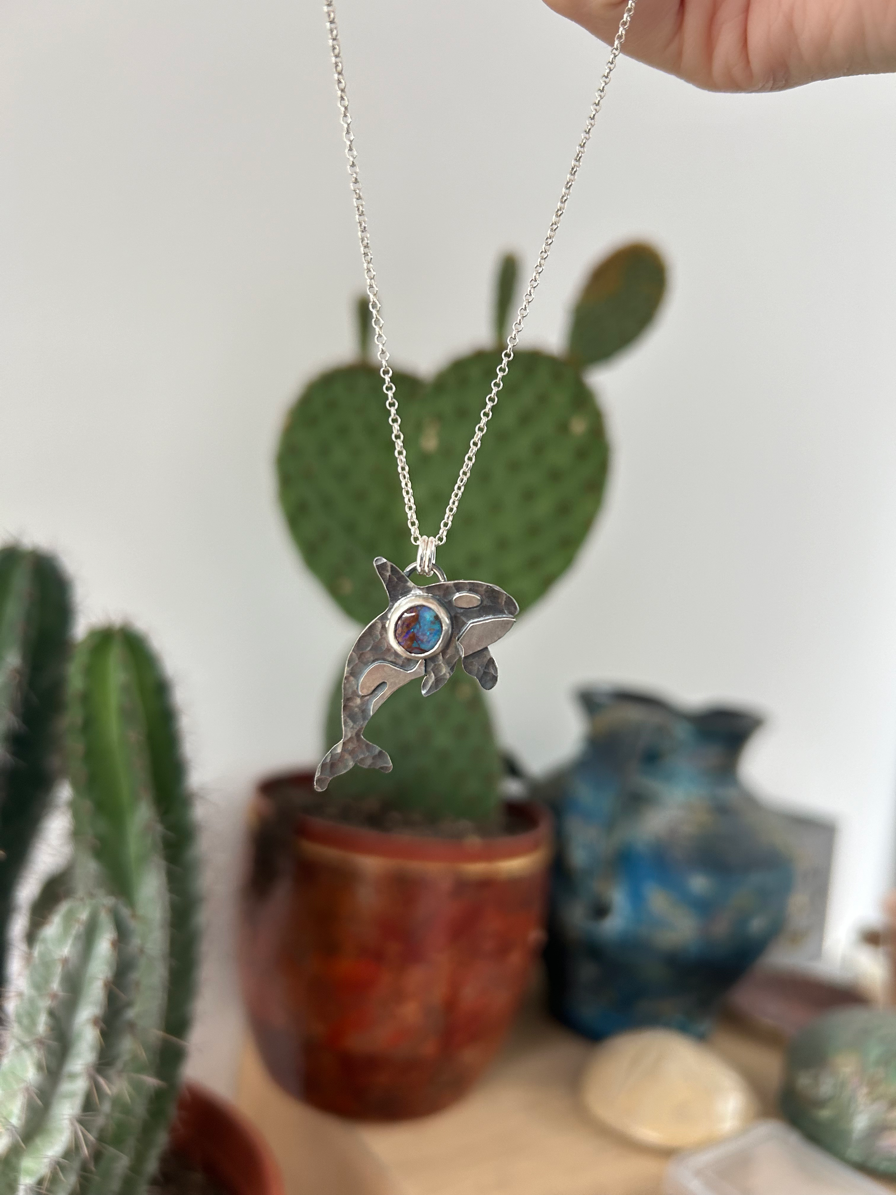 Orca Australian Boulder Opal Necklace