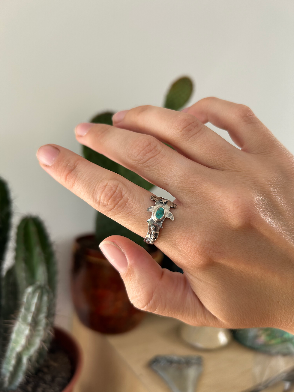 Thumbnail: Hammerhead Shark Turquoise Ring