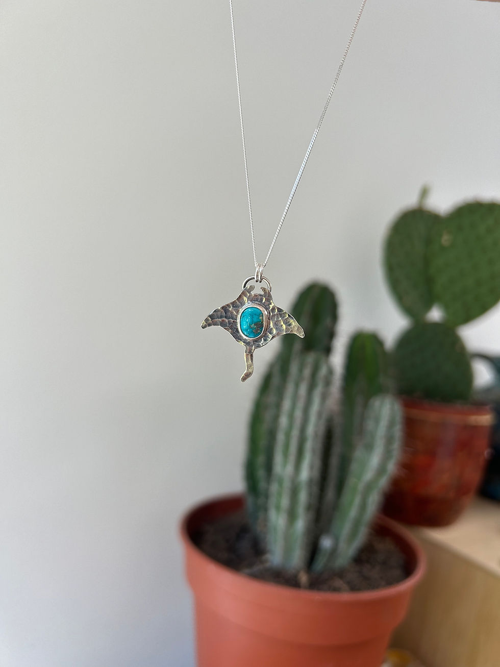 Thumbnail: Manta Ray Turquoise Necklace