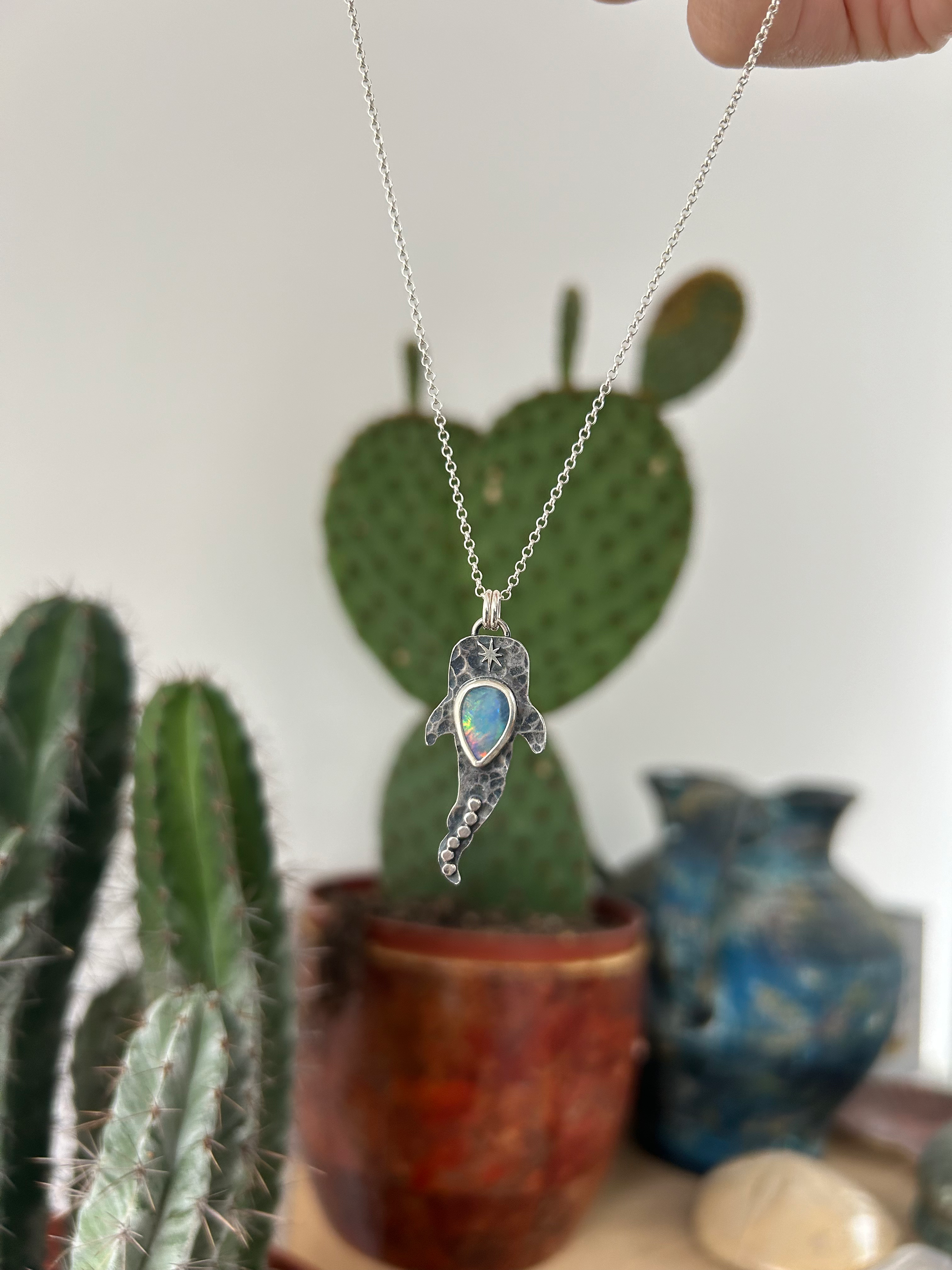 Whale Shark Australian Opal Doublet Necklace