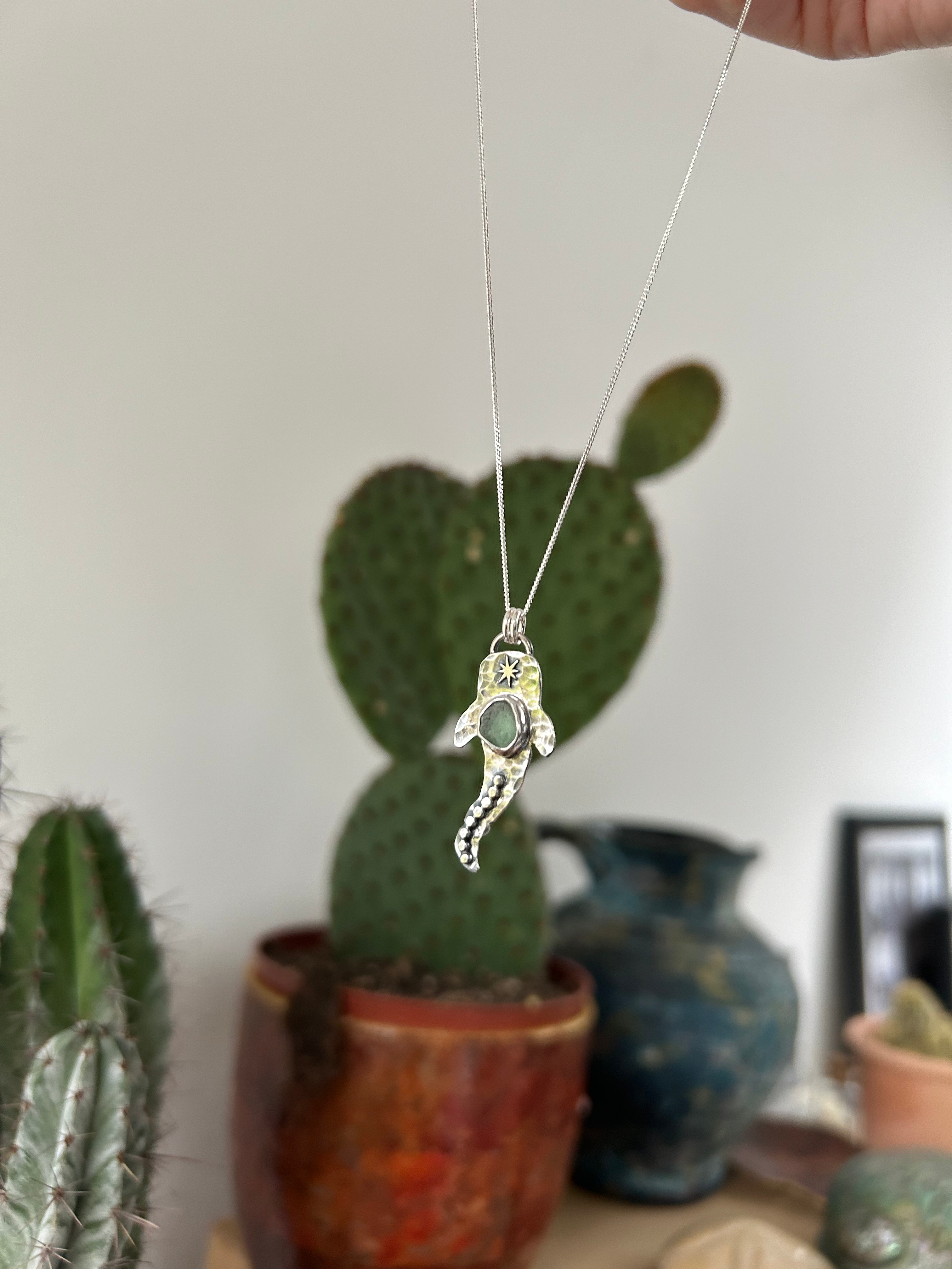 Whale Shark Sea Glass Starry Necklace