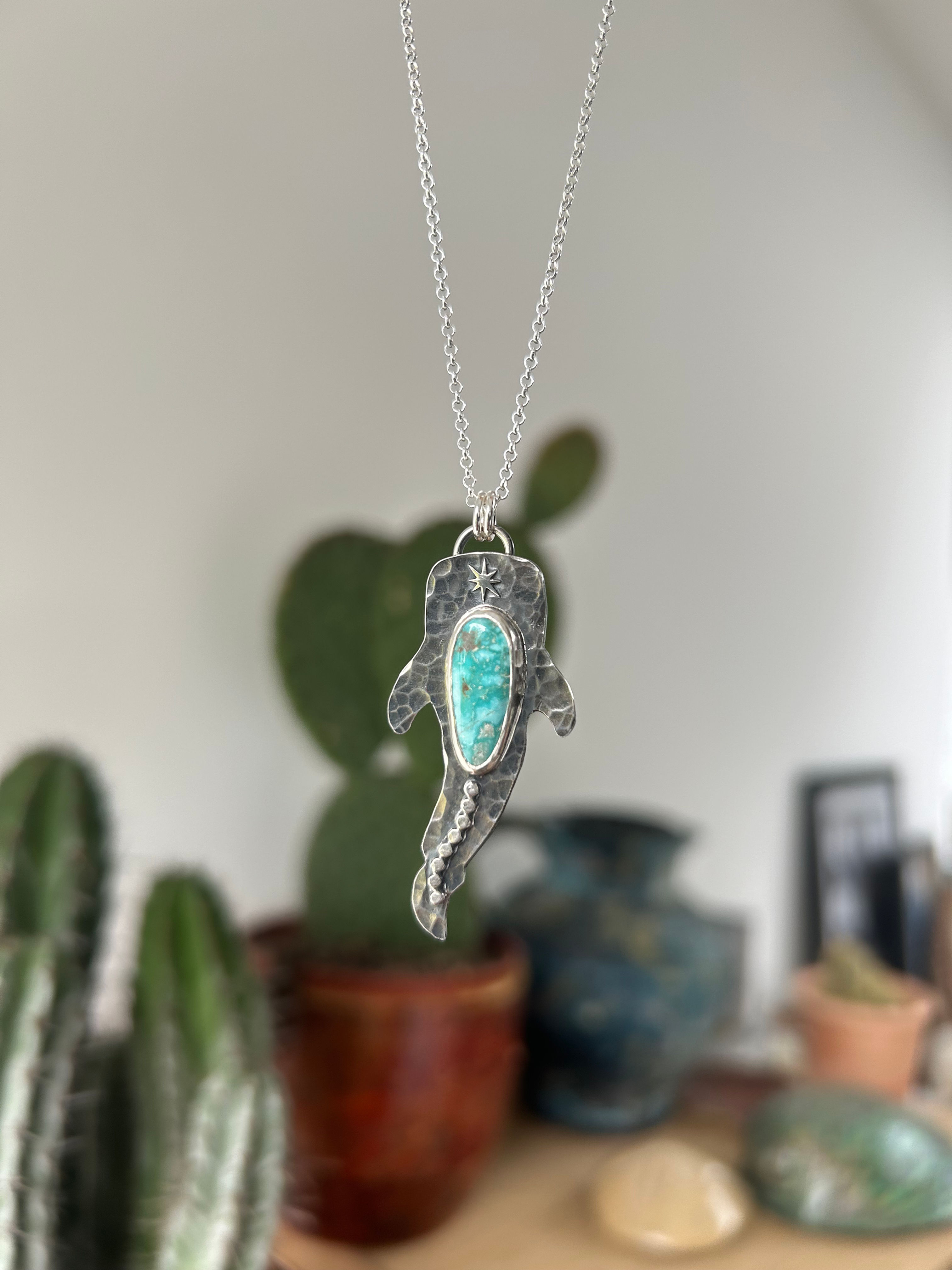 Chunky Whale Shark Turquoise Necklace