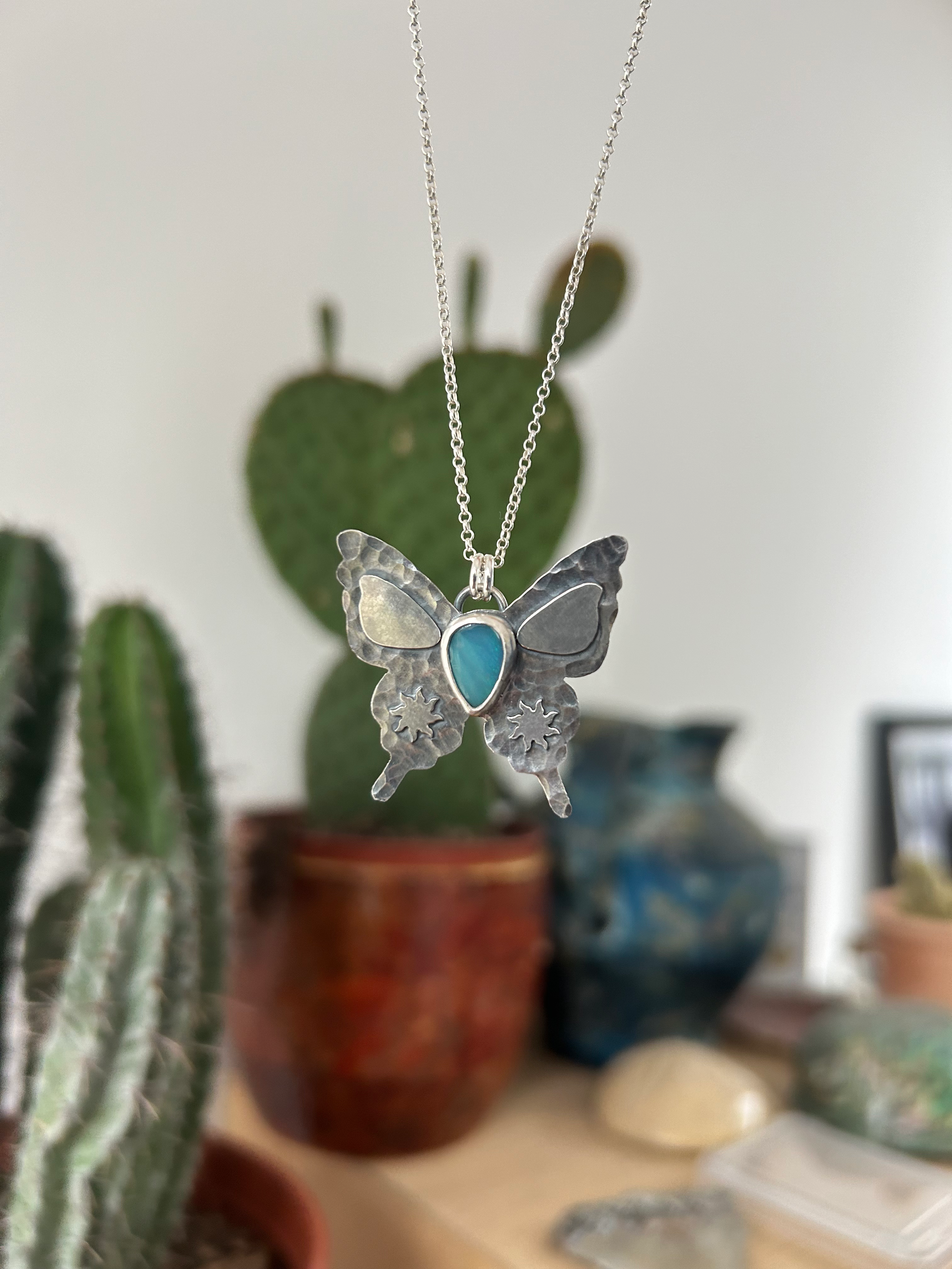 Statement Butterfly Australian Opal Necklace