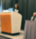 founder presenting at a forum