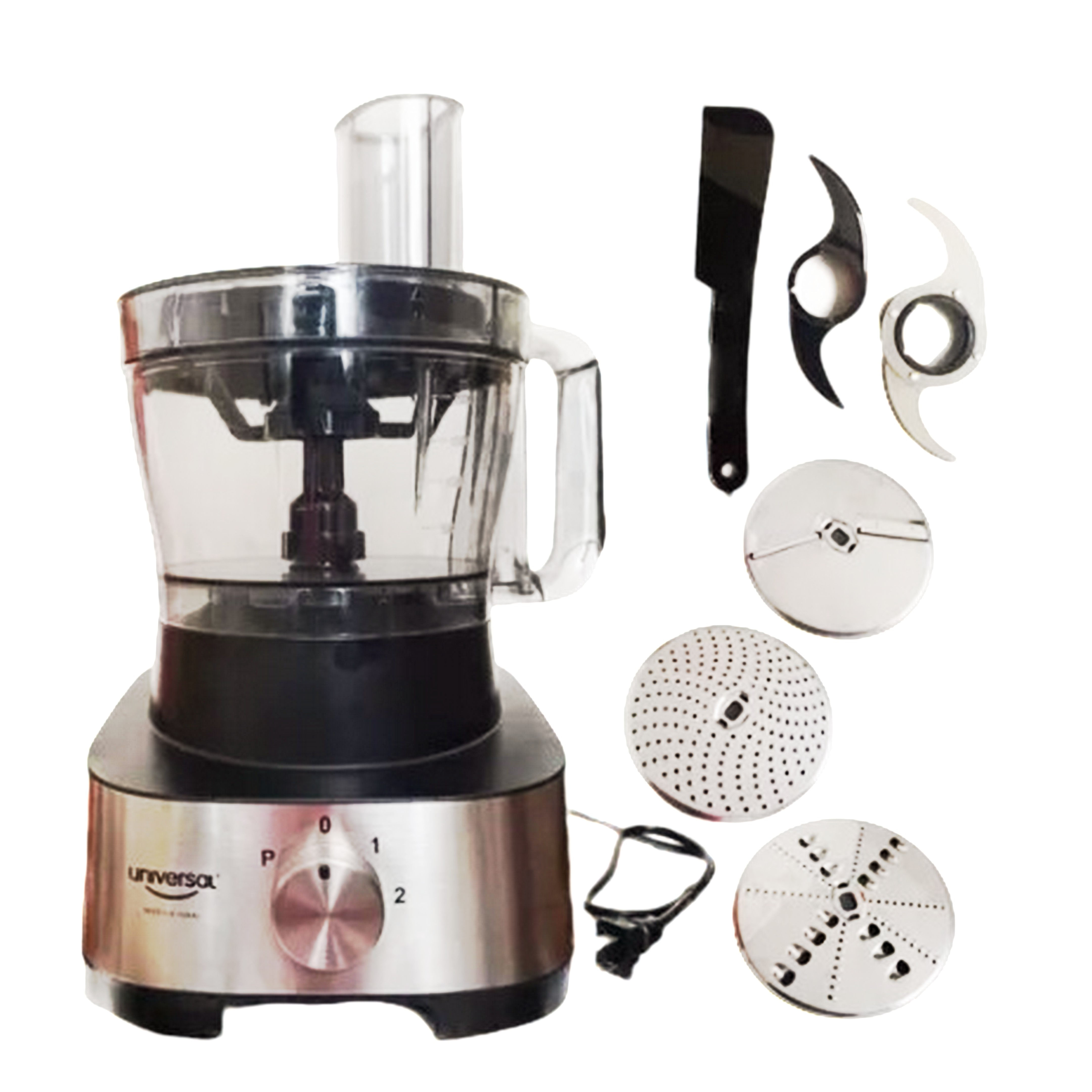 Procesador de alimentos con diferentes cuchillas y accesorios; Imvel Estufas.