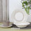 Miniatura: Corona brand white plates, bowl, and cup set with golden details, Imvel Estufas