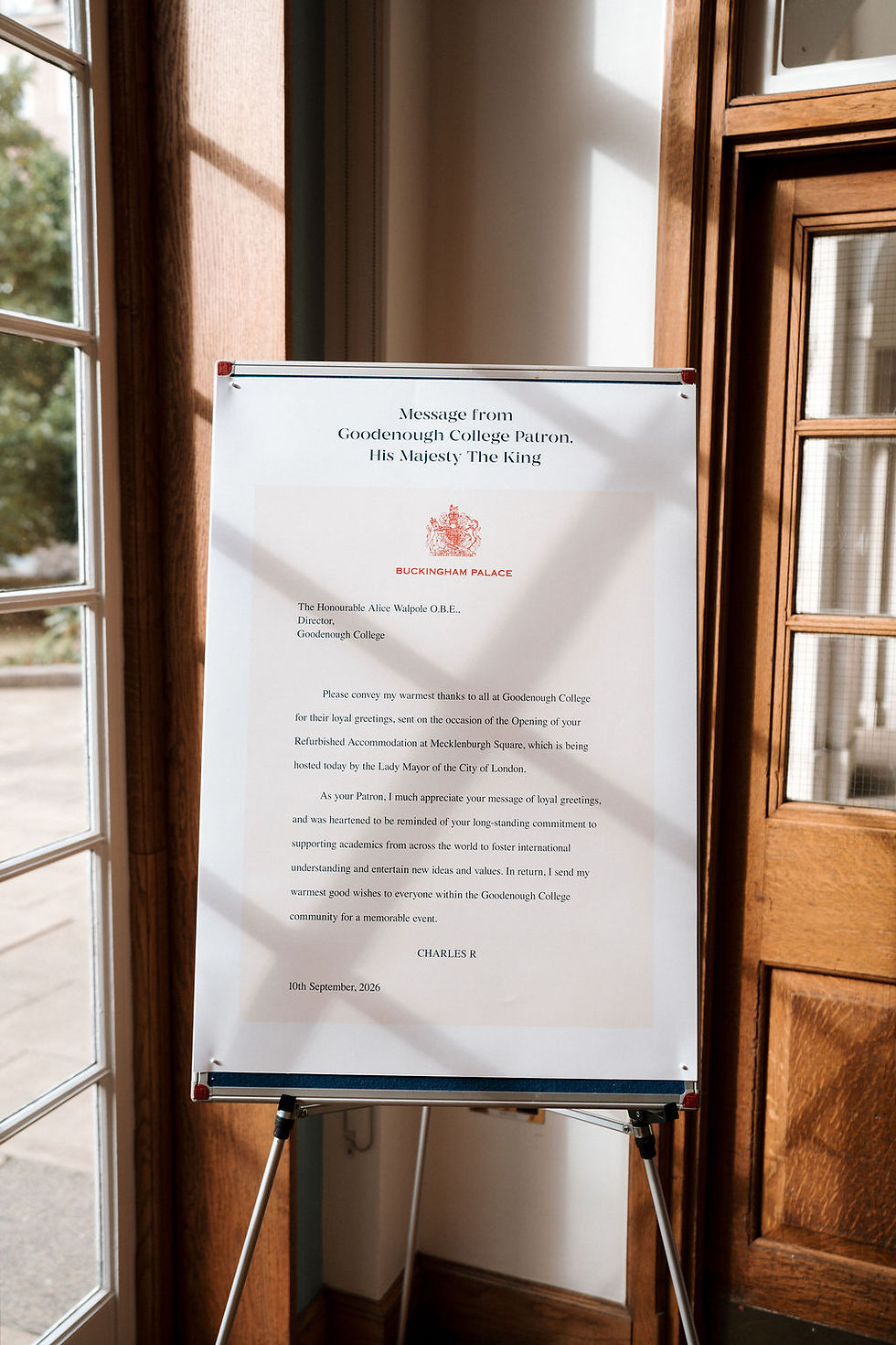 A look back at a special day at Goodenough College