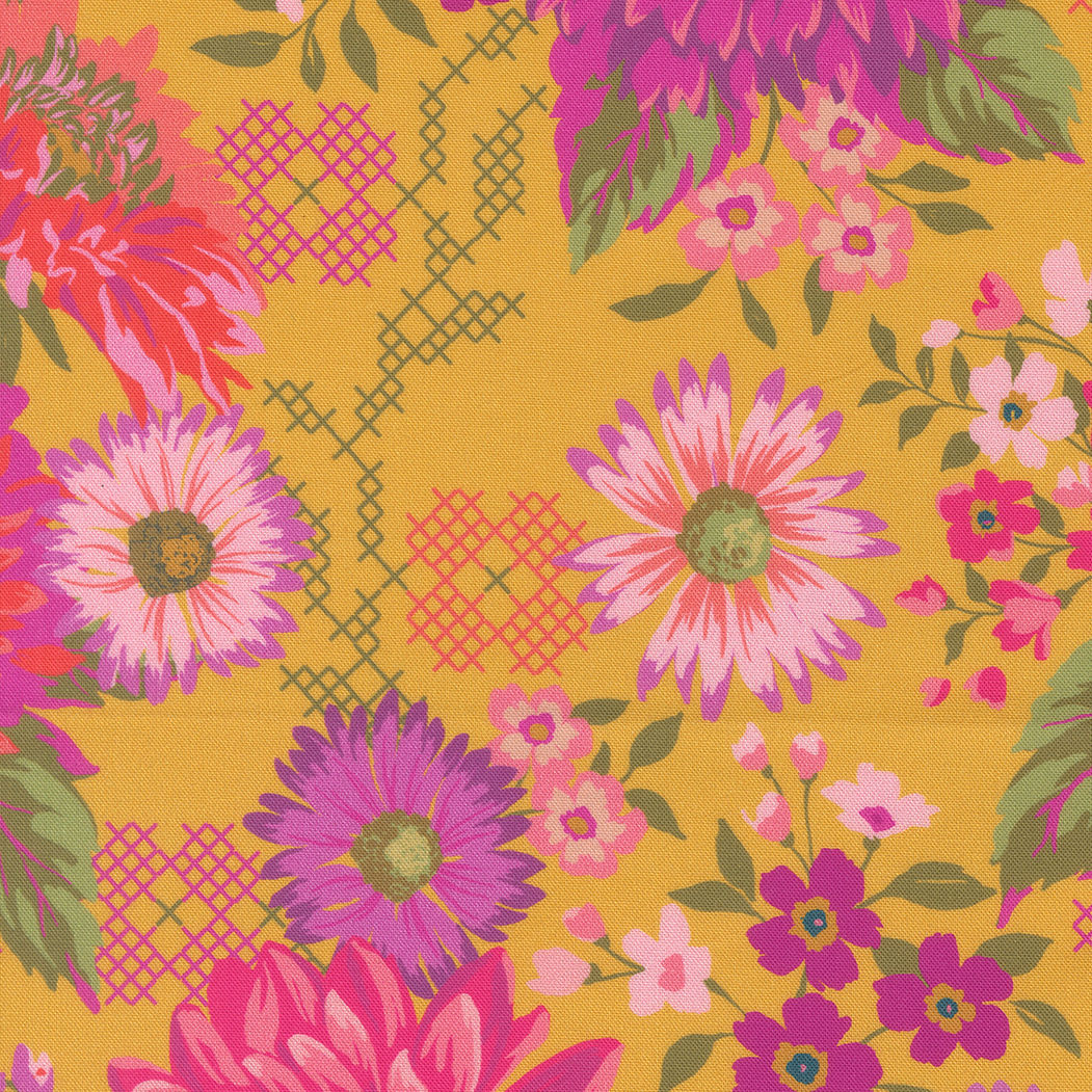 Parlor - Happy Blooms - Dijon - Crystal Manning