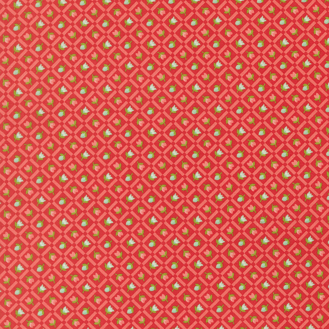 Bloomsberry - Flower Check - Red - Camille Roskelley