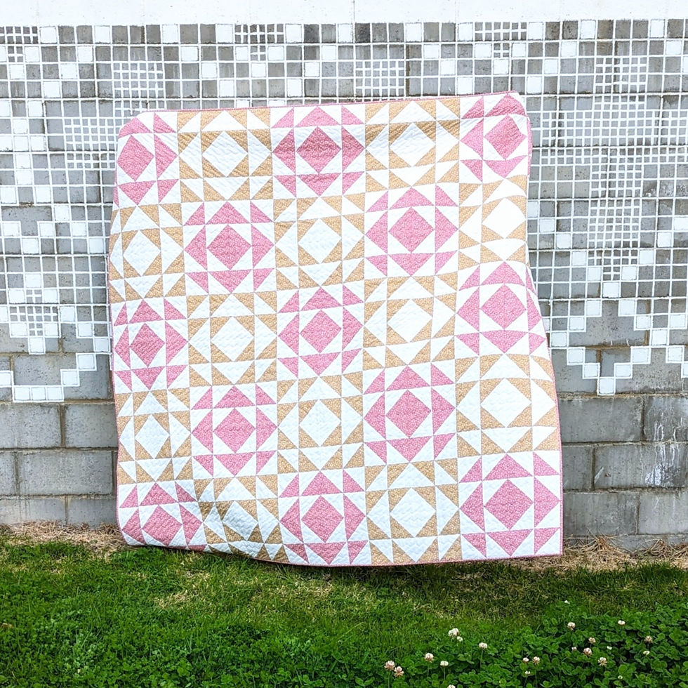 Thumbnail: Woven Lattice Quilt Kit - Top and Binding - Little Crosses Teal and Lime - 8mt