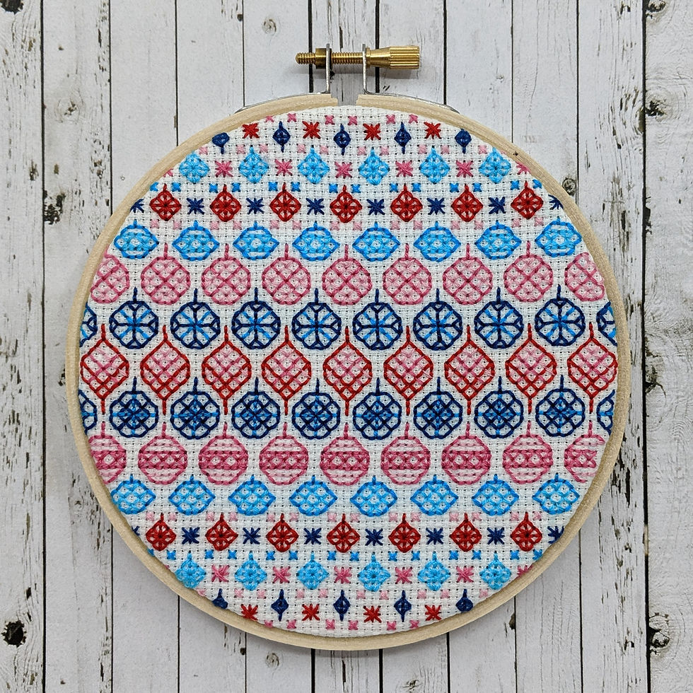 Thumbnail: Vintage Baubles PDF Blackwork Embroidery Pattern