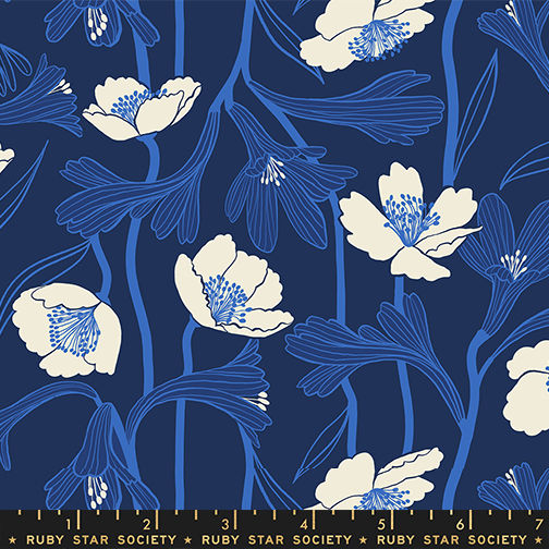 Thumbnail: Water - Water Flowers - Navy - Ruby Star Society