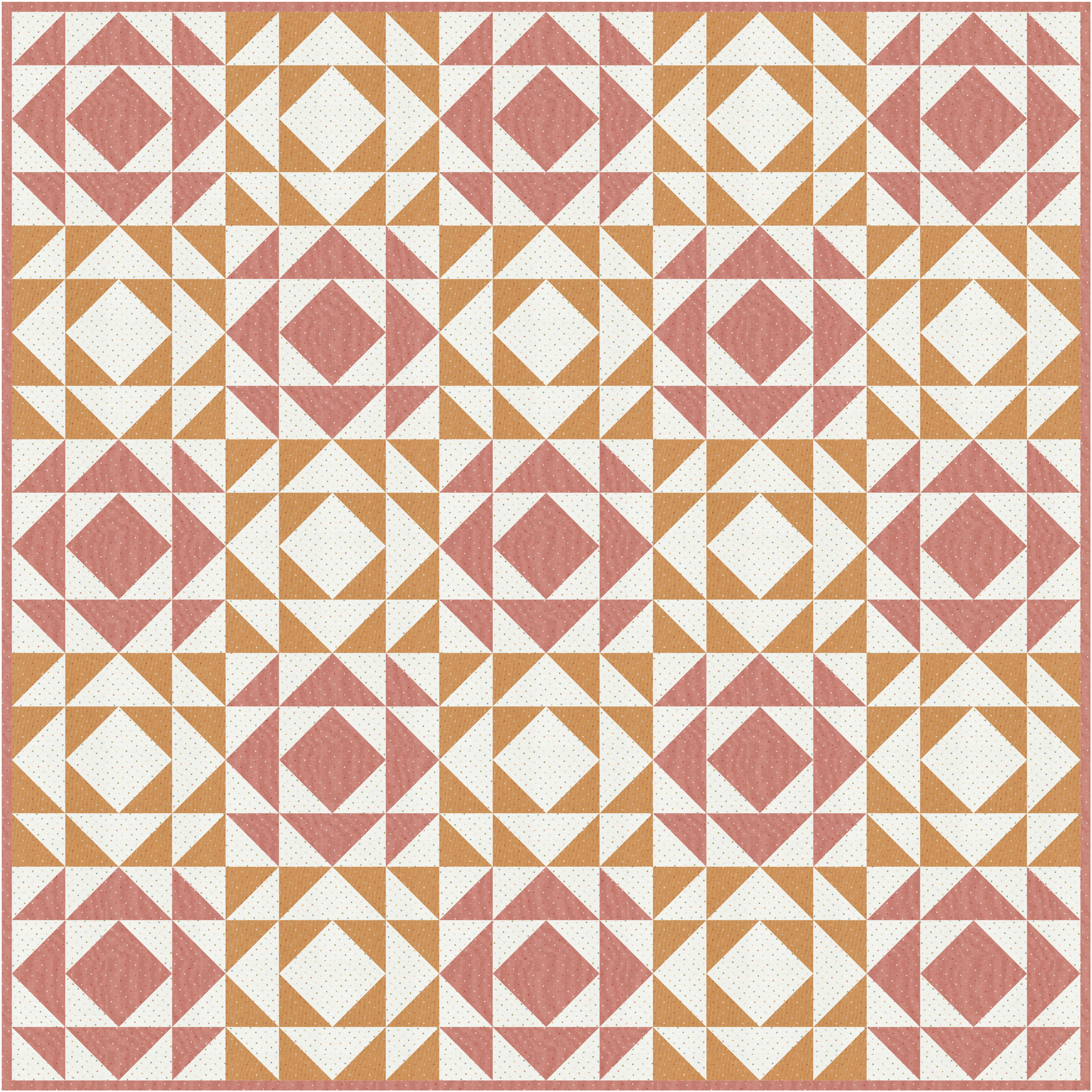 Woven Lattice Quilt Kit - Top and Binding - Magic Dot Pink and Yellow - 8 metres