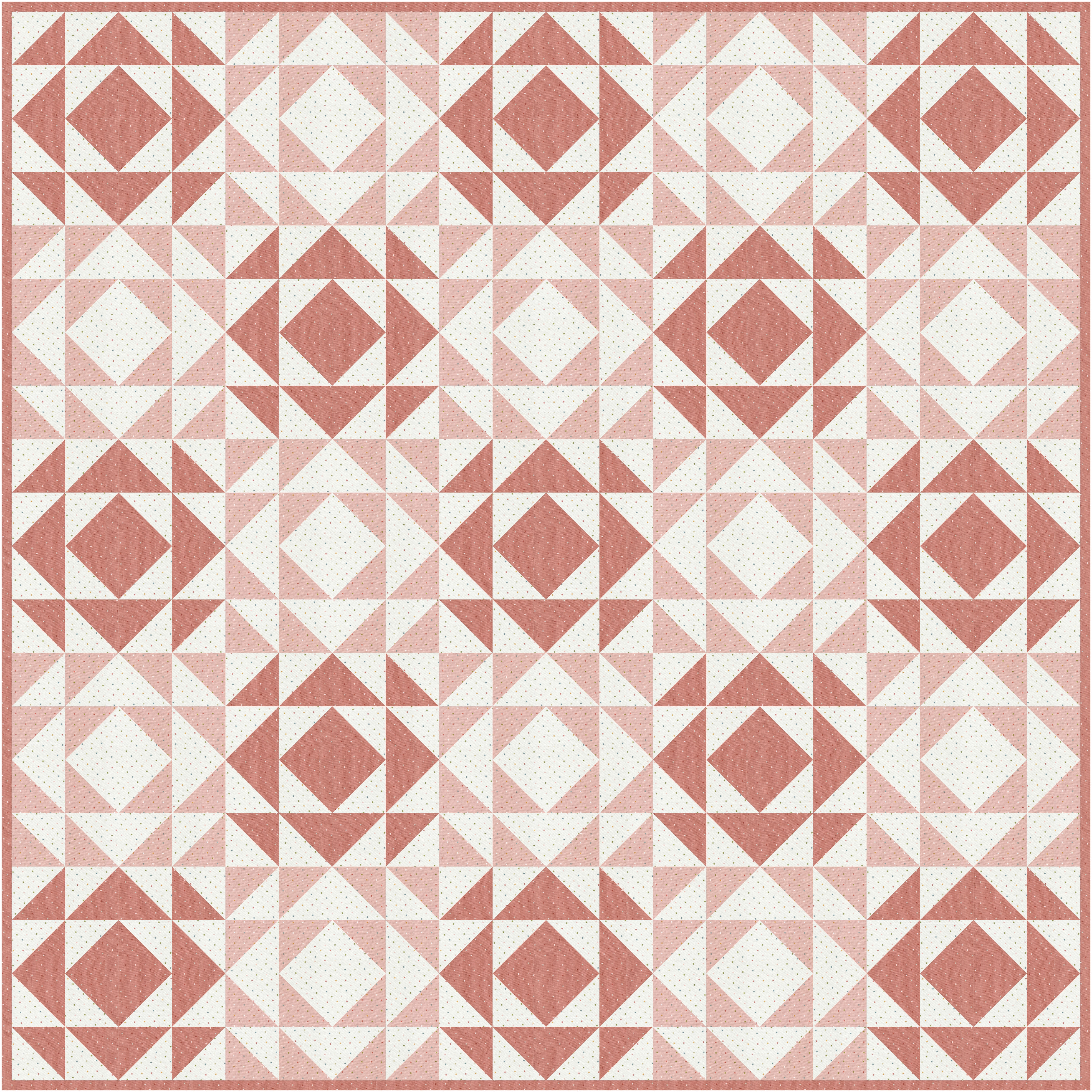 Woven Lattice Quilt Kit - Top and Binding - Magic Dot Pink - 8 metres