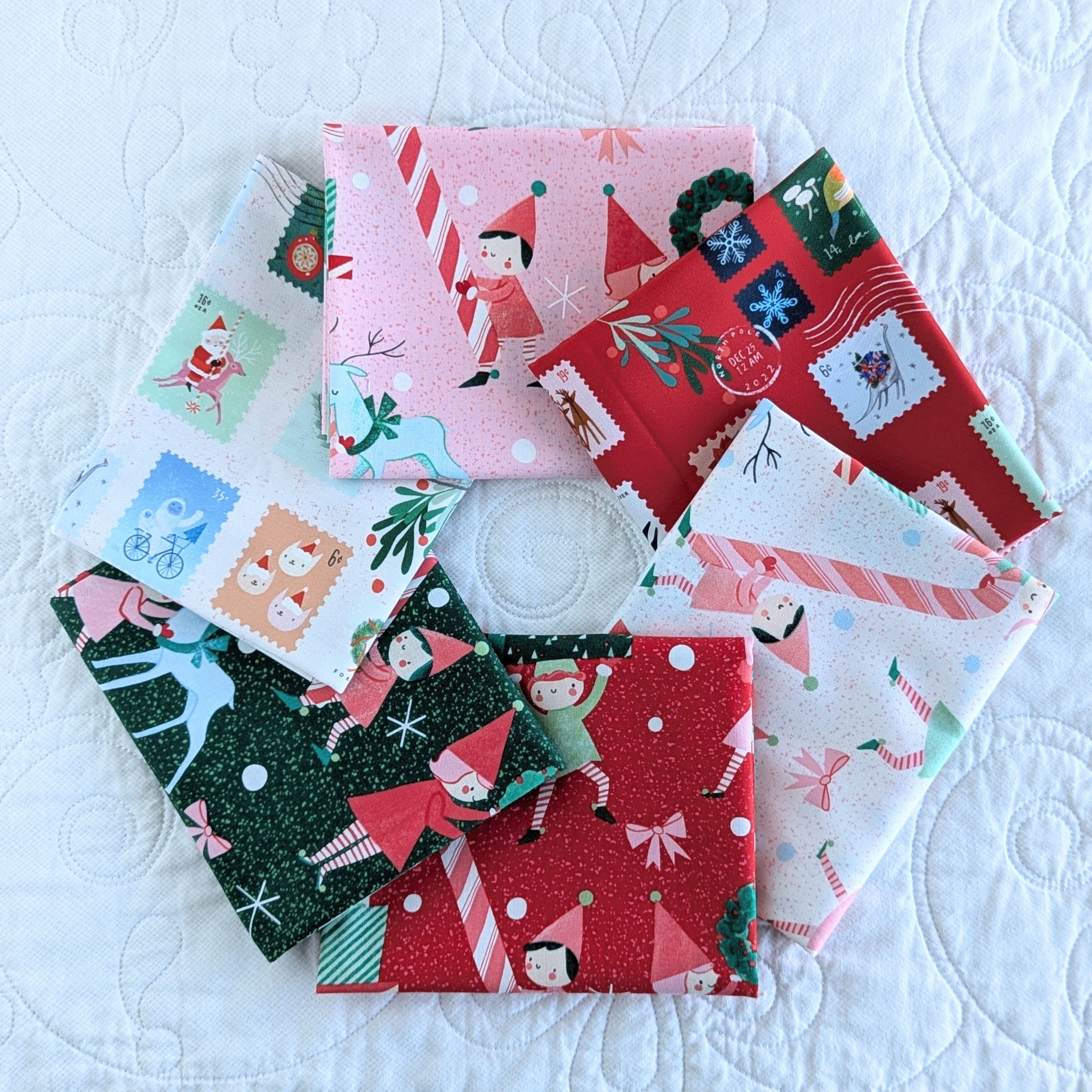 Tiny Christmas - 6 FQ Mini Bundle - Elves and Stamps