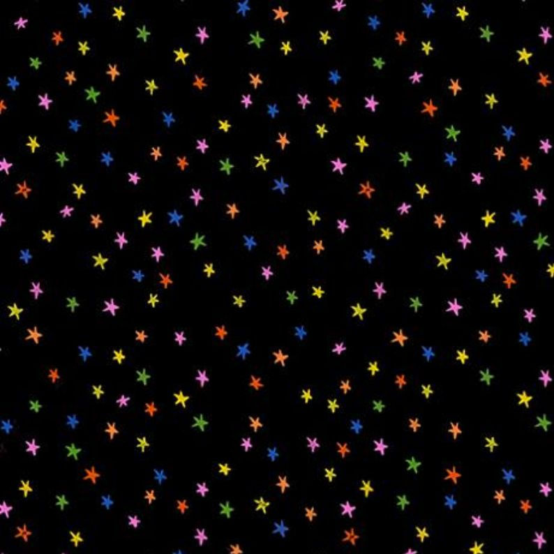 Mini Starry - Vivid Rainbow on Black - Alexia Abegg - RSS