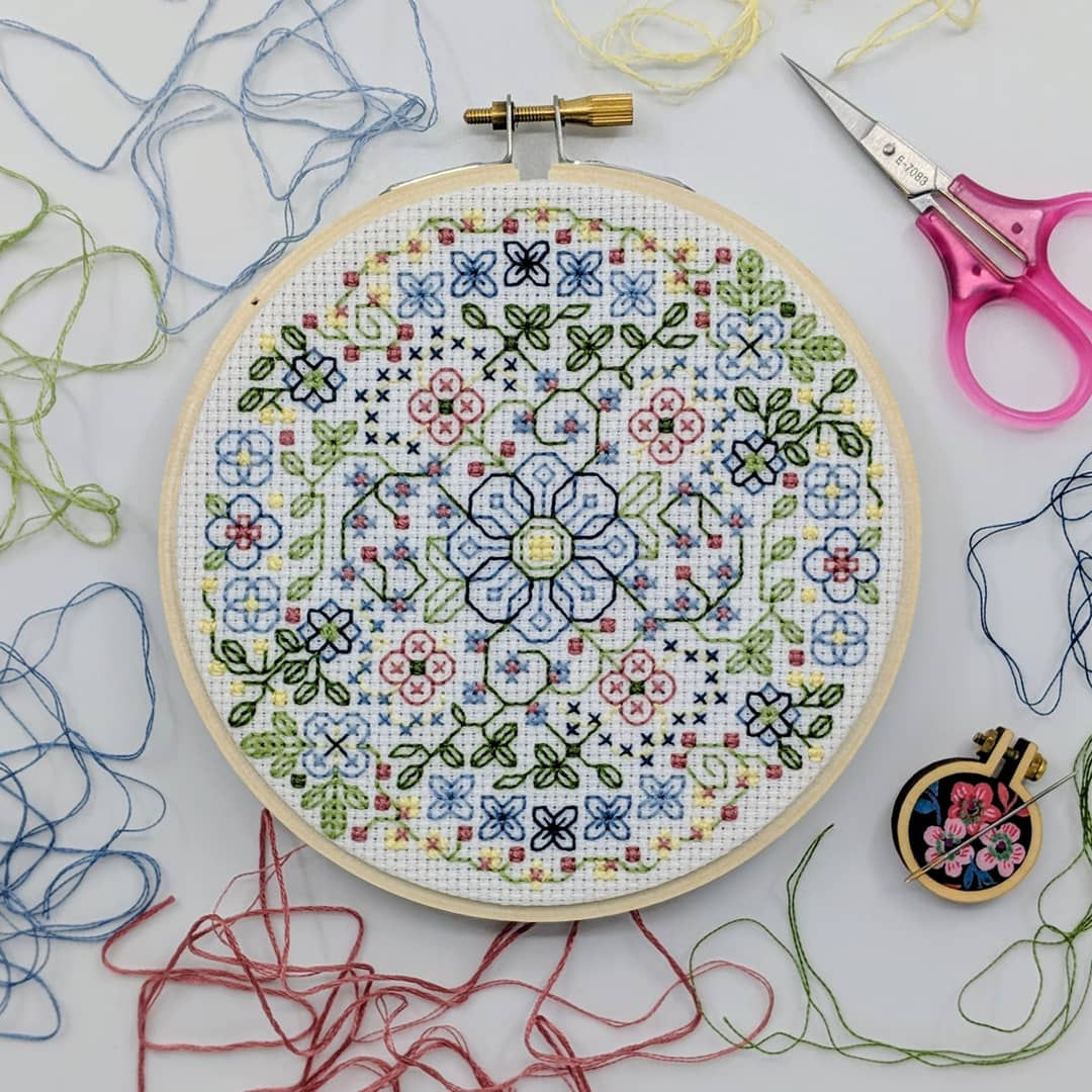 Hydrangeas PDF Blackwork Embroidery Pattern